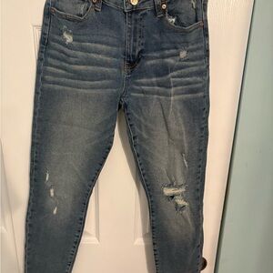 Kendall & Kylie Women's Light Blue Distressed Skinny Jeans